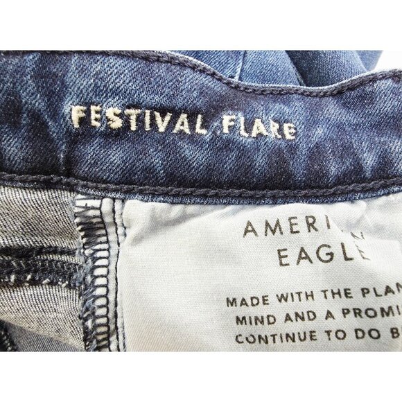 American Eagle Outfitters Size 00 Short Womens 30" Inseam Festival Slit Flare - Picture 7 of 14
